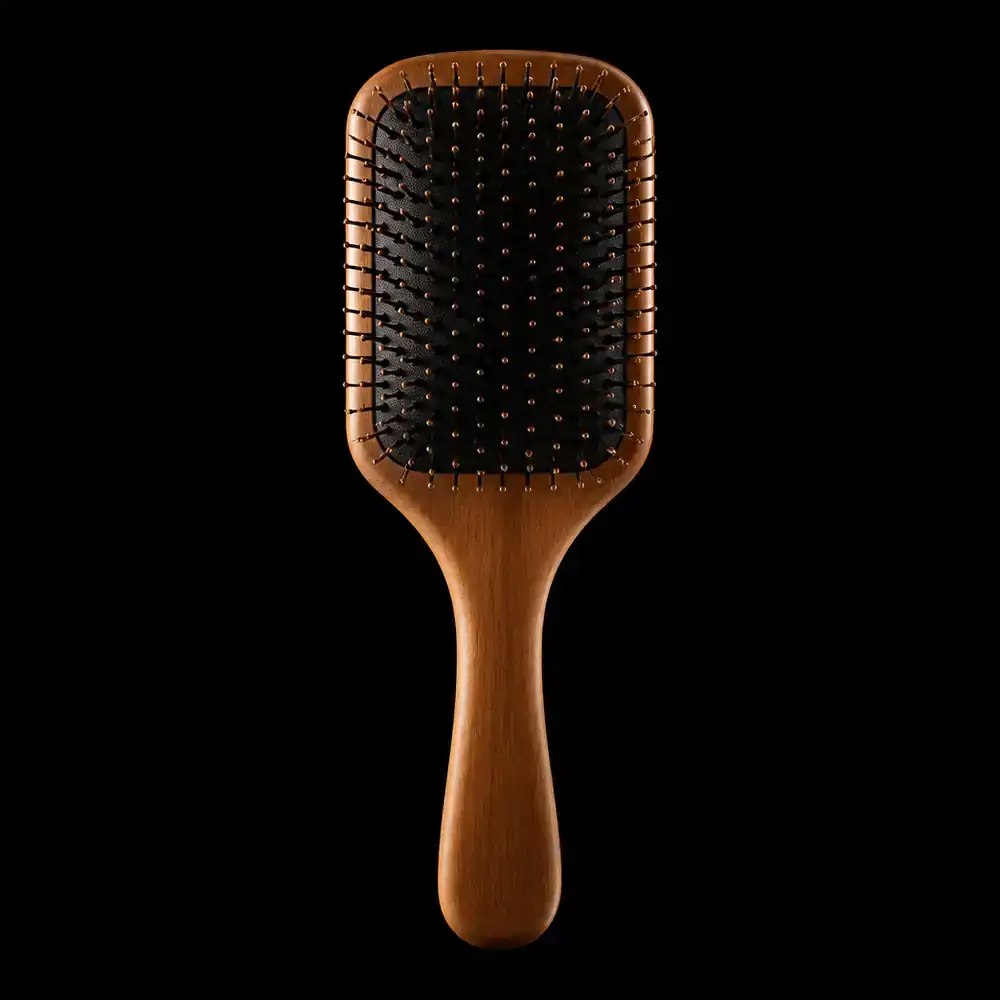 Soft-bristle brush for detangling hair extensions